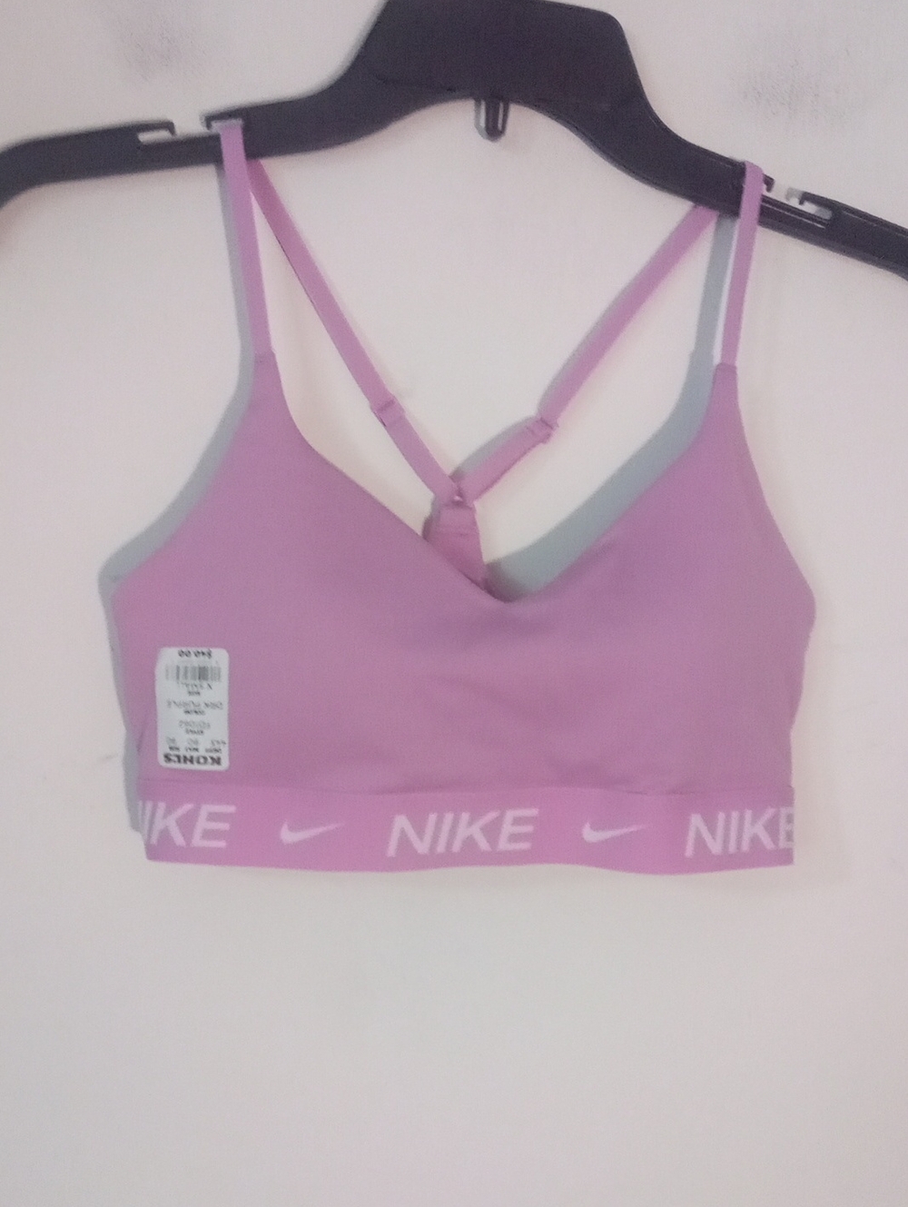 Nike Lavender/Pink Strappy Sports Bra with Logo Band XS NWT $40